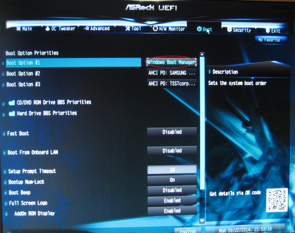 Asrock Z97 Extreme6 EFI-BIOS Boot-Screen